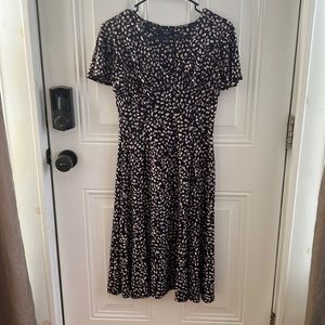 (5/$20) CHAPS V-Neck Midlength Patterned Dress